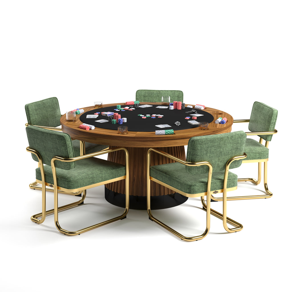 PROHIBITION SERIES 60" POKER TABLE-WALNUT