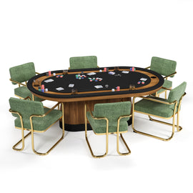 PROHIBITION SERIES TEXAS HOLD'EM TABLE-WALNUT