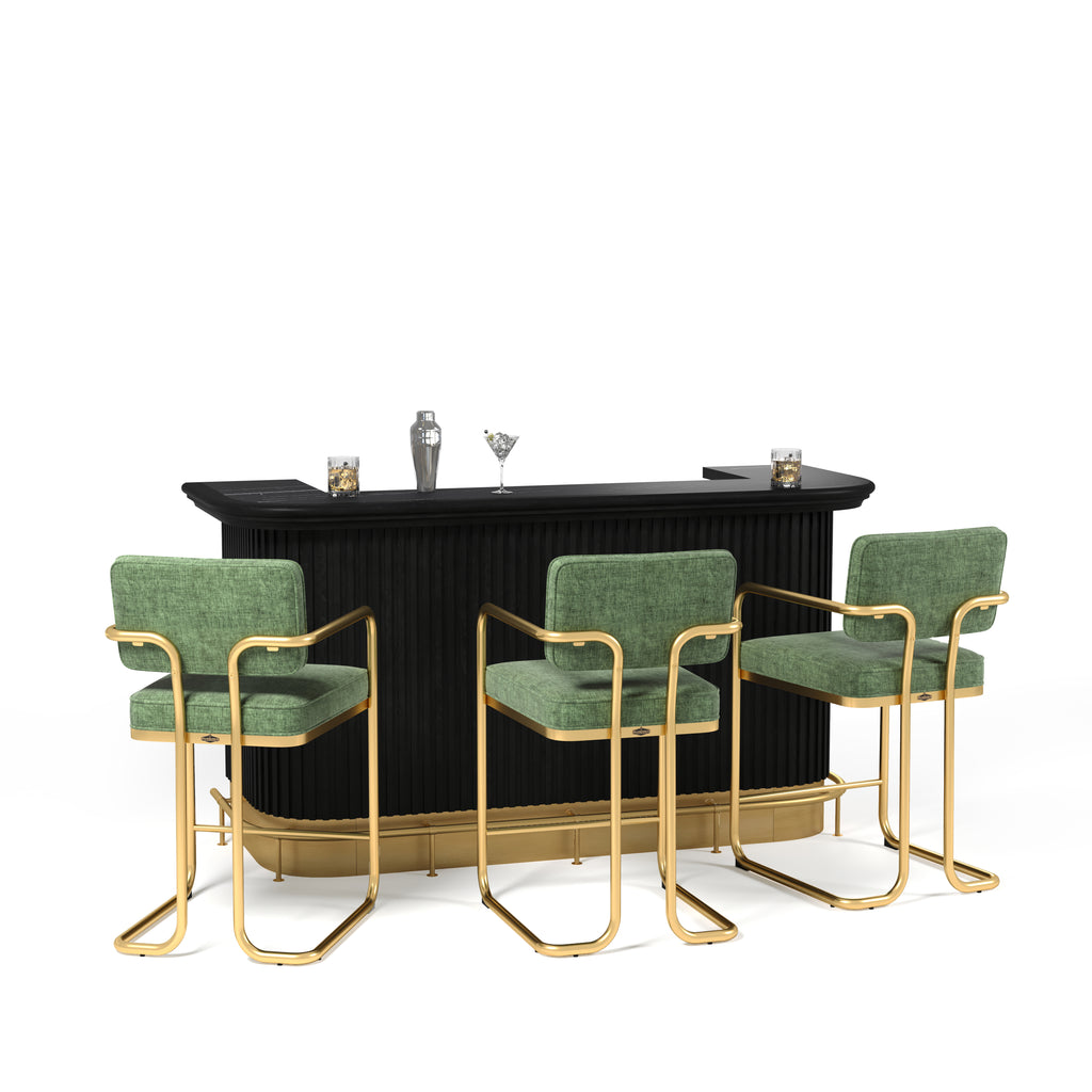 PROHIBITION SERIES 84" COCKTAIL BAR-BLACK