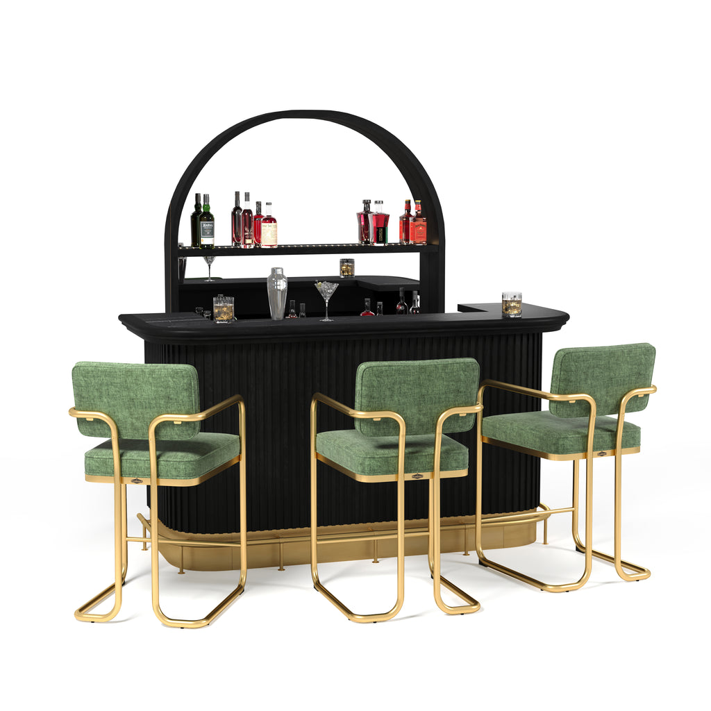 PROHIBITION SERIES 84" COCKTAIL BAR-BLACK