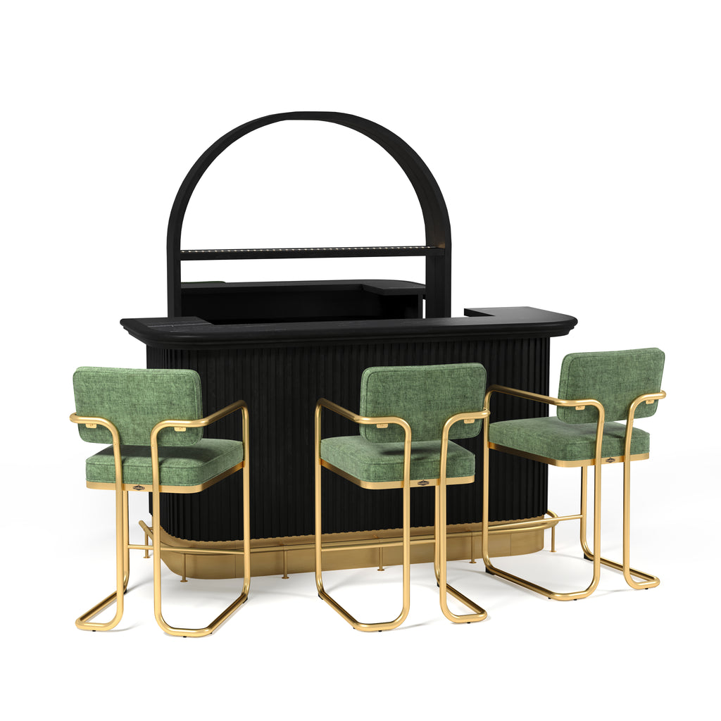 PROHIBITION SERIES 84" COCKTAIL BAR-BLACK