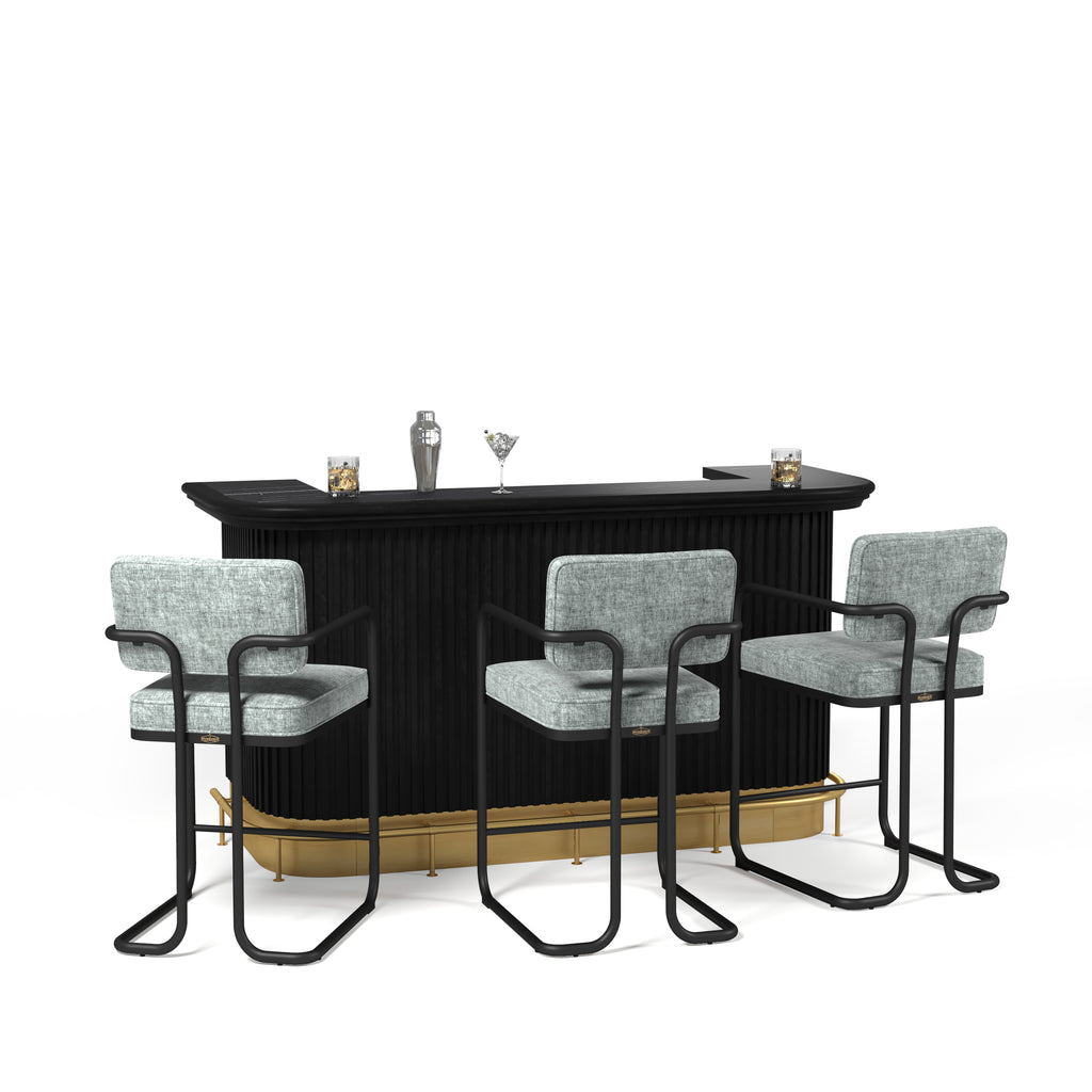 PROHIBITION SERIES 84" COCKTAIL BAR-BLACK