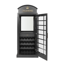 Load image into Gallery viewer, OLD ENGLISH TELEPHONE BOOTH BAR CABINET - BLACK