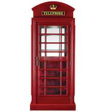 Load image into Gallery viewer, OLD ENGLISH TELEPHONE BOOTH BAR CABINET - BLACK