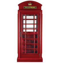 Load image into Gallery viewer, OLD ENGLISH TELEPHONE BOOTH BAR CABINET - BLACK