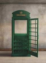 Load image into Gallery viewer, OLD ENGLISH TELEPHONE BOOTH BAR CABINET - BLACK