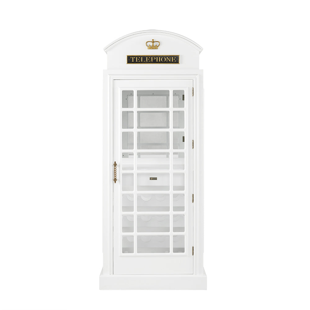 OLD ENGLISH TELEPHONE BOOTH BAR CABINET - BLACK