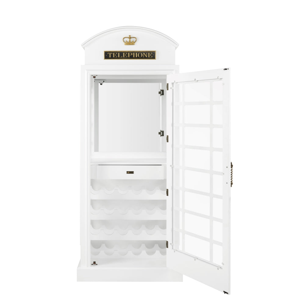 OLD ENGLISH TELEPHONE BOOTH BAR CABINET - BLACK