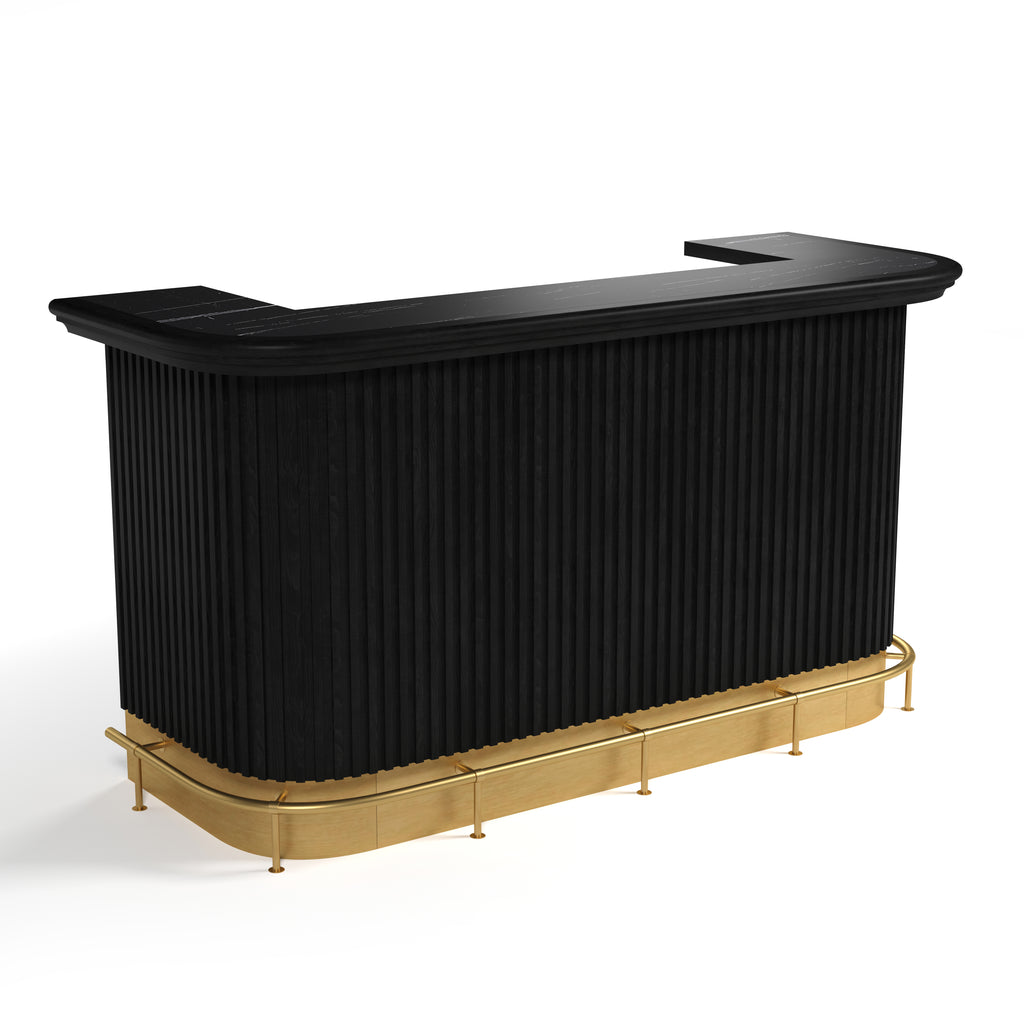 PROHIBITION SERIES 84" COCKTAIL BAR-BLACK