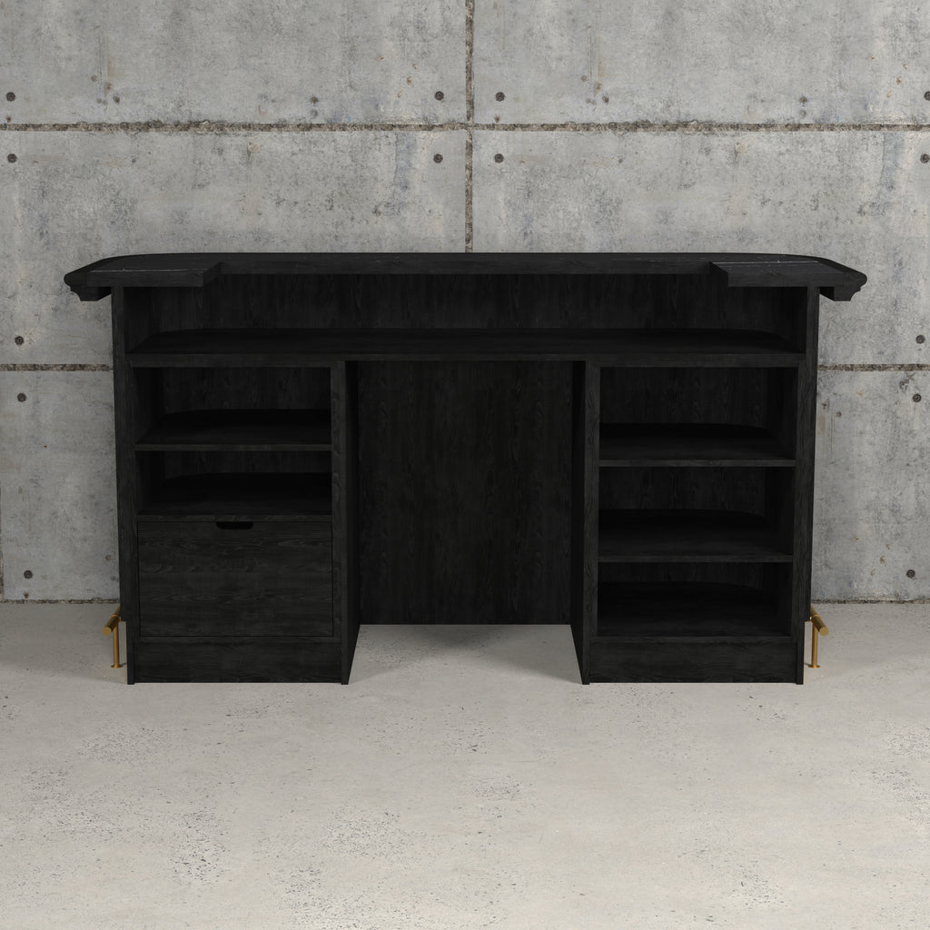 PROHIBITION SERIES 84" COCKTAIL BAR-BLACK