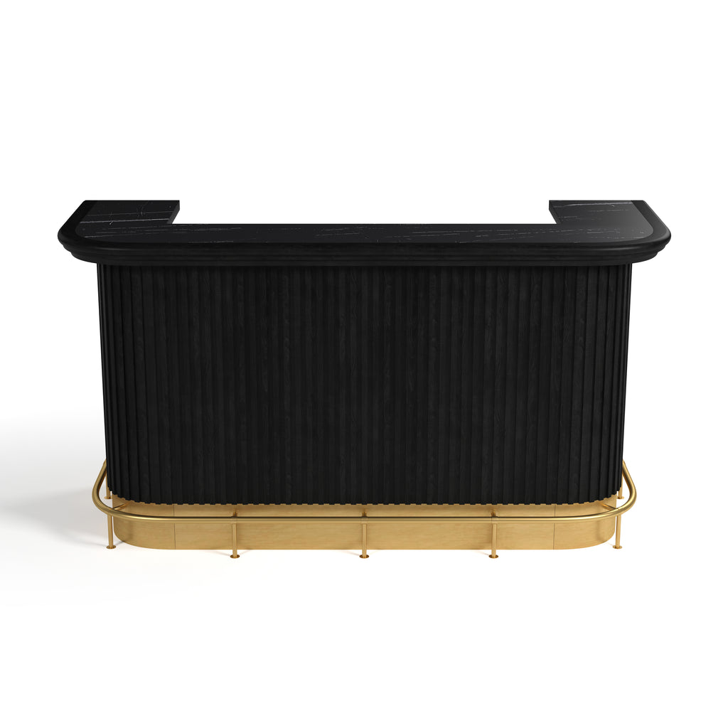 PROHIBITION SERIES 84" COCKTAIL BAR-BLACK