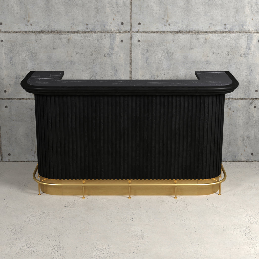 PROHIBITION SERIES 84" COCKTAIL BAR-BLACK