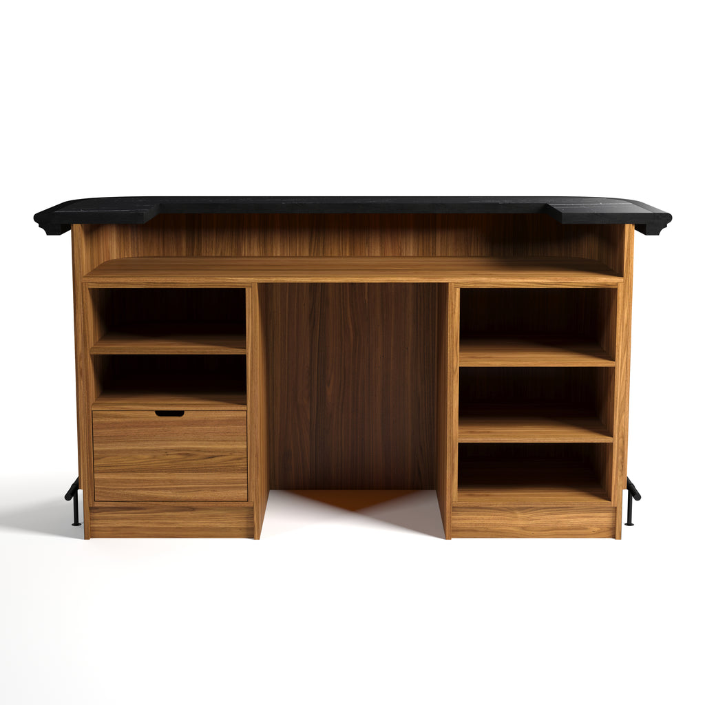 PROHIBITION SERIES 84" COCKTAIL BAR-WALNUT